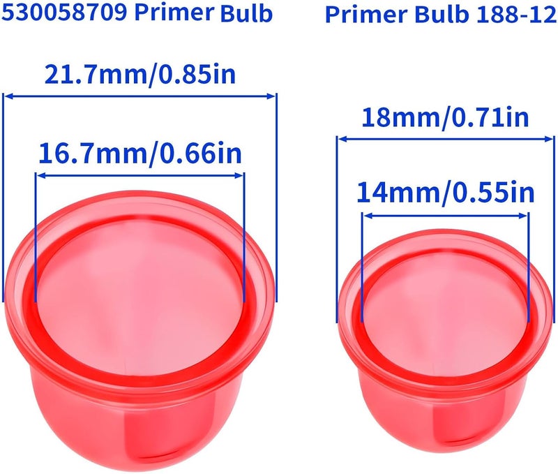 HUSWELL 0057003 188-12-1 Small Engine Primer Bulb Assortment for Zama Echo Homelite UT09526 12538108660 Poulan 530071835 Troy Bilt A01195A 0058001 Chainsaw SRM225 Trimer PB250 BG55 Blower Carburetor - Image 3